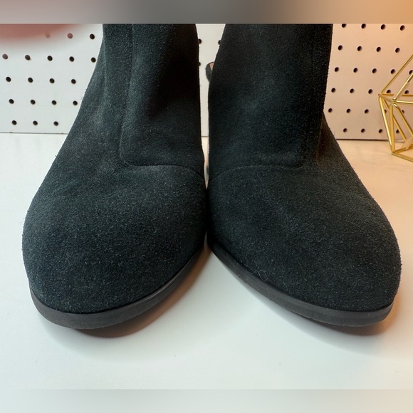 VIONIC Lacey Tortoise Block Heel Sling Back Black Suede Shoes Rubber Sole 9M - Picture 8 of 16